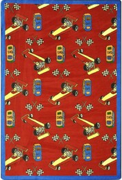 Joy Carpets Playful Patterns Pit Stop Red
